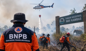 BNPB Perkuat Penanganan Karhutla di Way Kambas, Kawasan Konservasi Jadi Perhatian