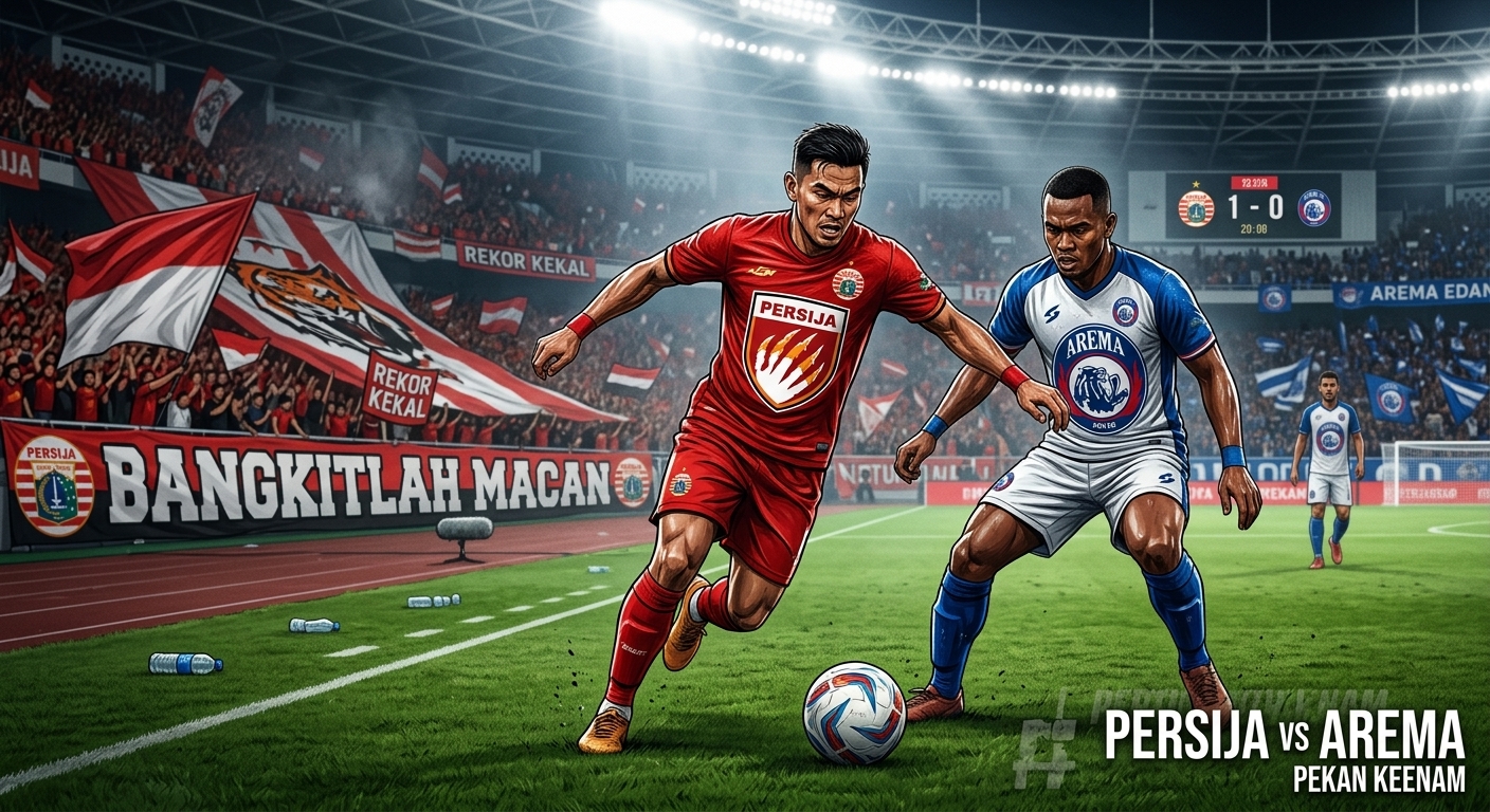Persija Jakarta vs Arema FC, Macan Kemayoran Berusaha Bangkit di Pekan Keenam