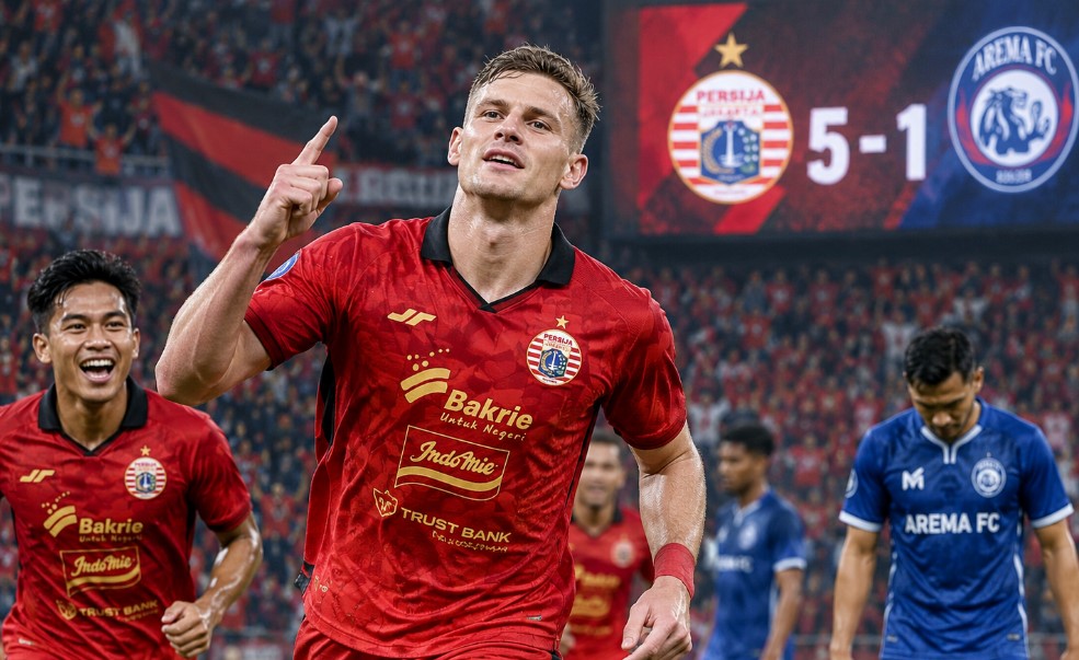 Persija Hajar Arema FC 5-1, Jeremejeff Cetak Brace dan Macan Kemayoran ke Puncak Klasemen