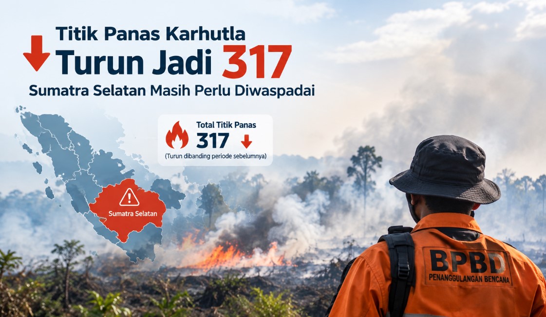 Titik Panas Karhutla Turun Jadi 317, Sumatra Selatan Masih Perlu Diwaspadai